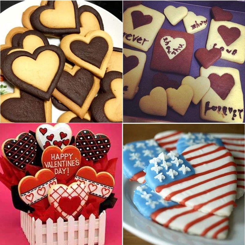 BakingWorld Heart Cookie Cutter Set,9 Piece Heart Shapes Stainless Steel Cookie Cutters Mold for Cakes Biscuits and Sandwiches,0.98"/1.45"/1.57"/1.96"/2.04"/2.32"/2.75"/3.18"/3.74" Assorted Sizes - Image 2